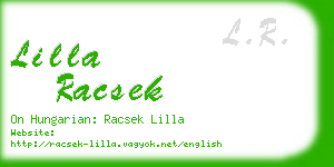 lilla racsek business card